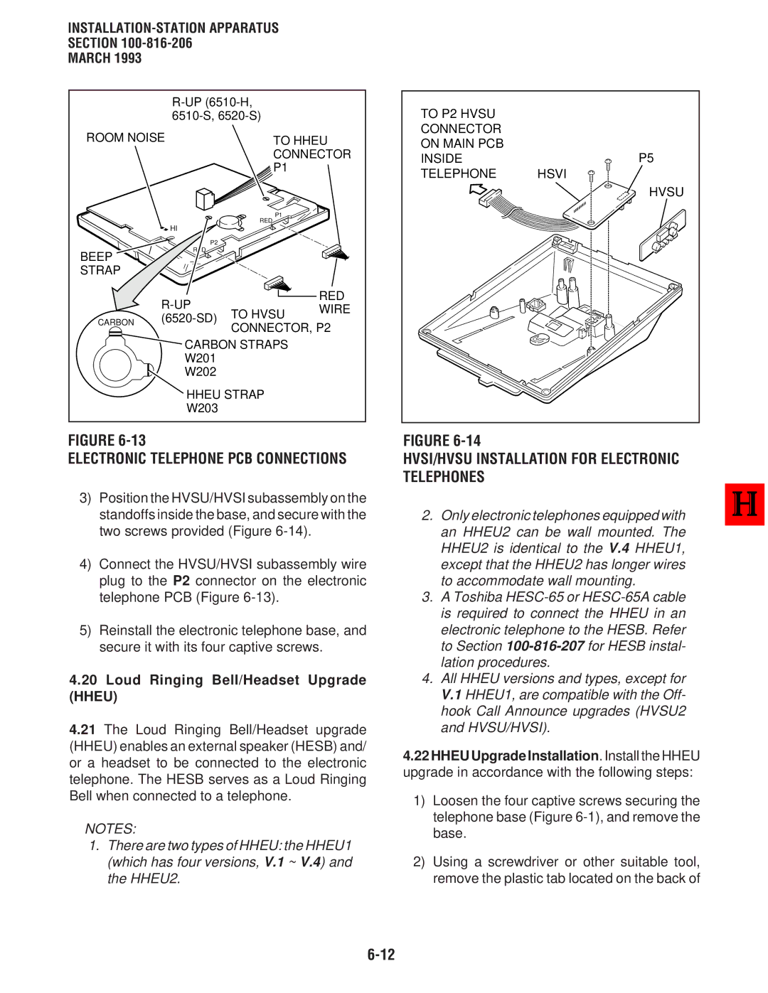 Toshiba DK 16, DK8 manual HVSI/HVSU Installation for Electronic Telephones, Electronic Telephone PCB Connections 