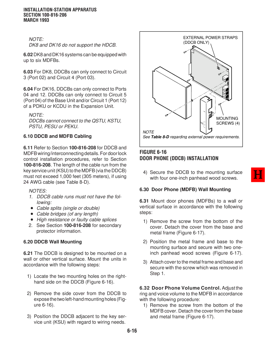 Toshiba DK 16, DK8 manual Door Phone Ddcb Installation, Ddcb and Mdfb Cabling 