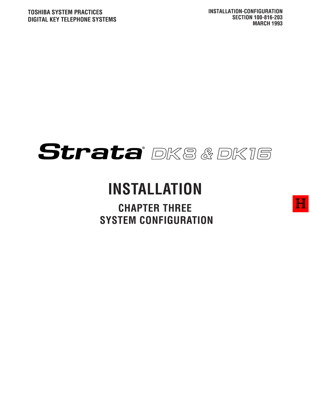 Toshiba DK8, DK 16 manual Toshiba System Practices, Digital KEY Telephone Systems 