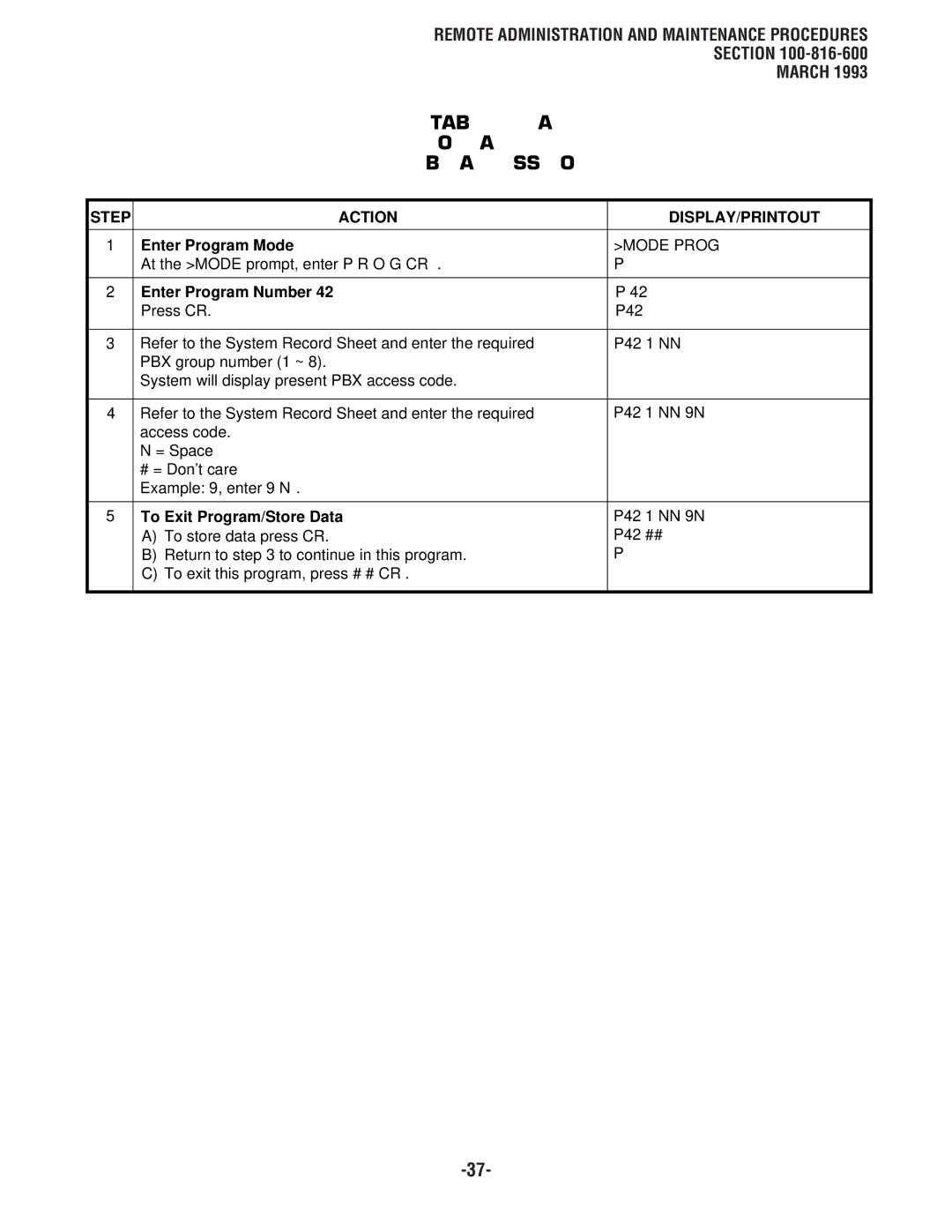 Toshiba DK8, DK 16 manual Table RM-AG, Program 42-1 ~ 