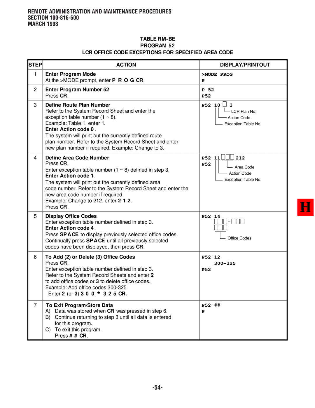 Toshiba DK 16 Define Route Plan Number, Define Area Code Number, Display Office Codes, To Add 2 or Delete 3 Office Codes 