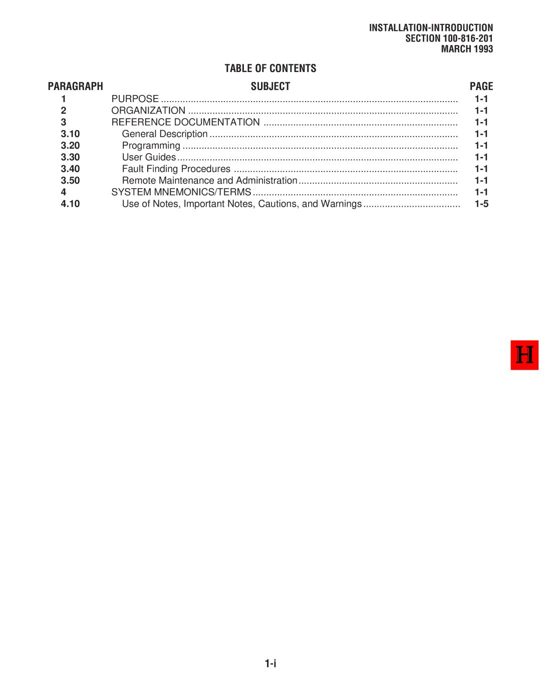 Toshiba DK 16, DK8 manual Paragraph, Table of Contents, Subject 