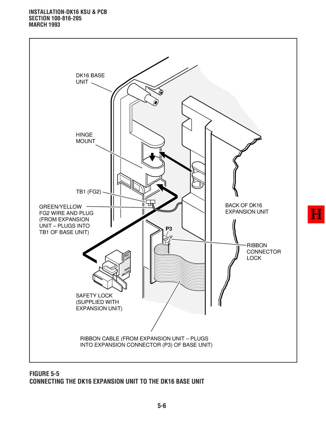 Toshiba DK 16, DK8 Connecting the DK16 Expansion Unit to the DK16 Base Unit, INSTALLATION-DK16 KSU & PCB -816-205 March 