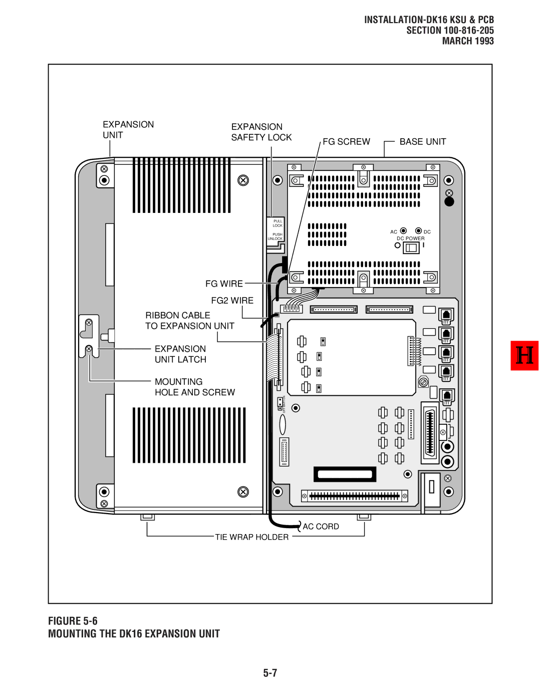 Toshiba DK8, DK 16 manual Mounting the DK16 Expansion Unit, Section 