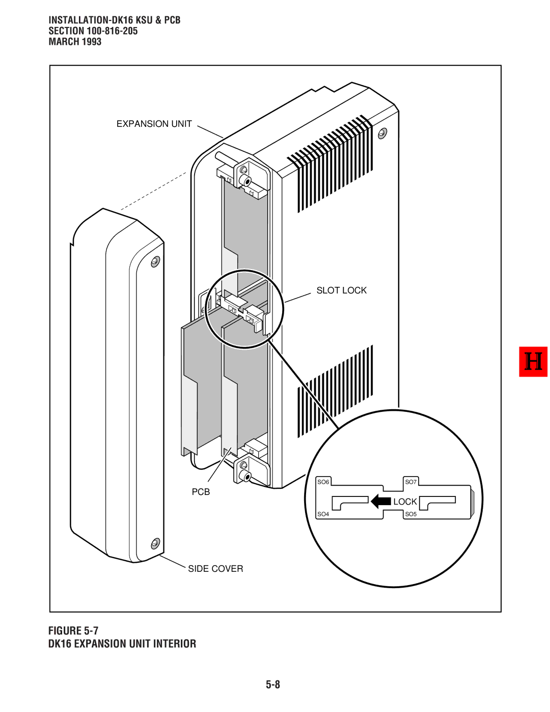 Toshiba DK 16, DK8 manual DK16 Expansion Unit Interior, Section March 