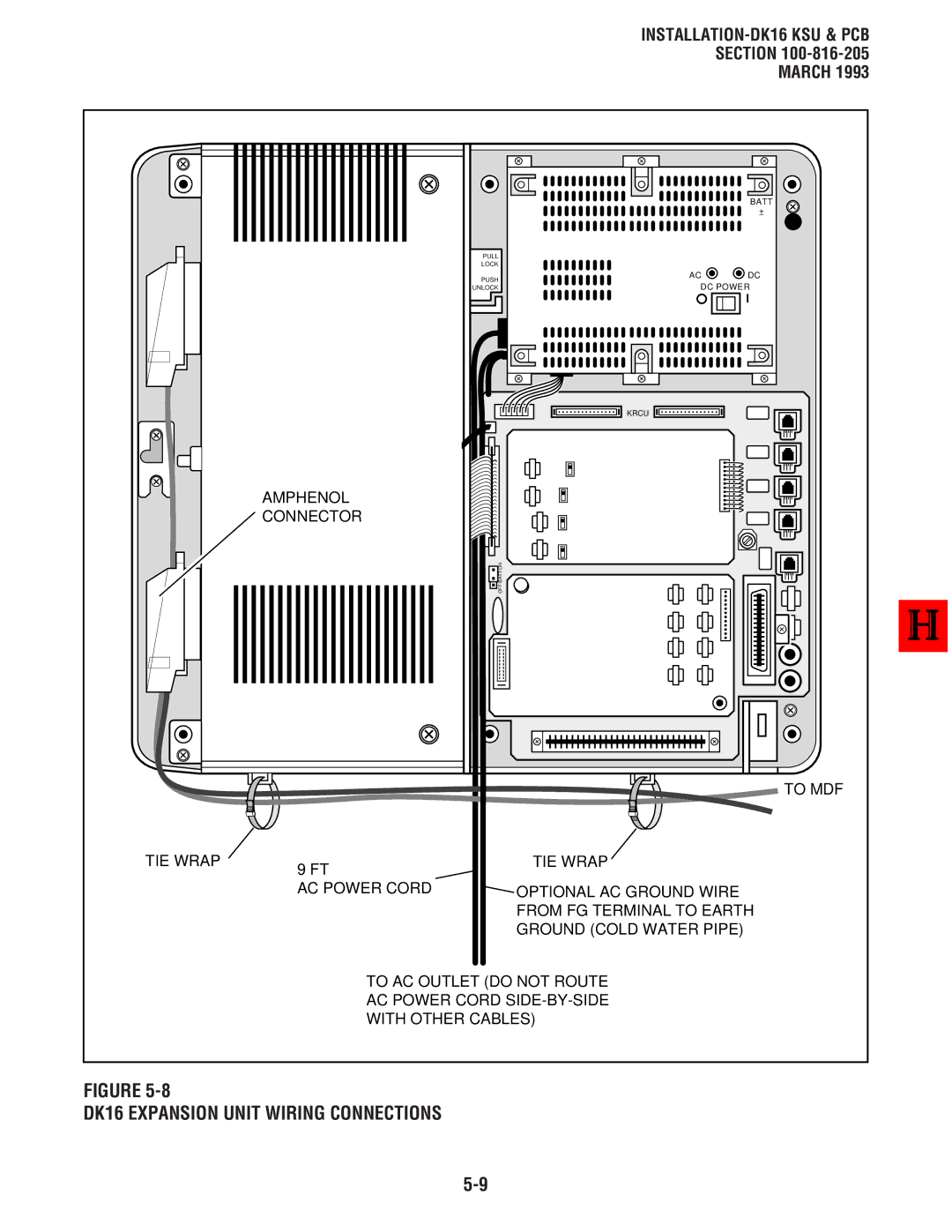 Toshiba DK8, DK 16 manual DK16 Expansion Unit Wiring Connections, INSTALLATION-DK16 KSU & PCB -816-205 March 