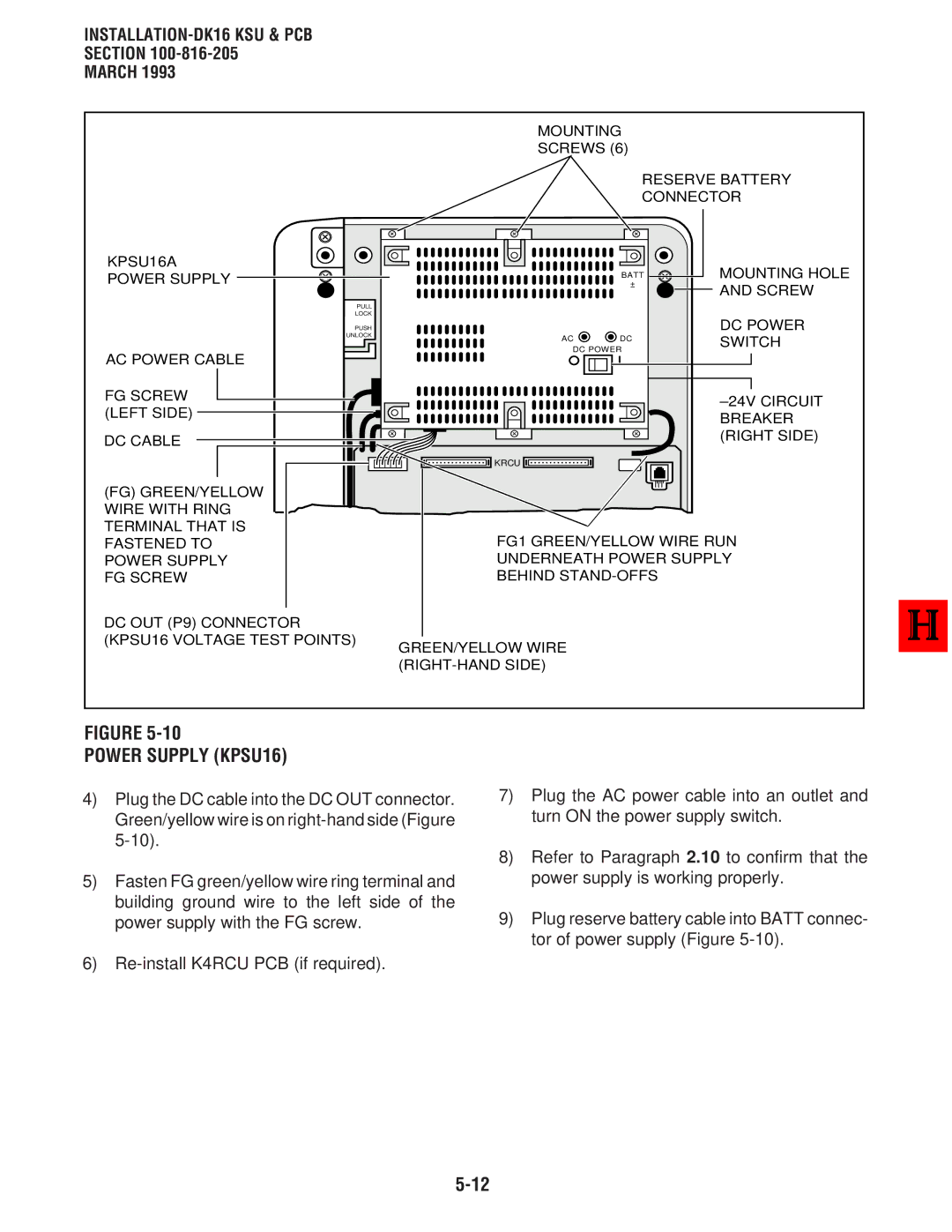 Toshiba DK 16, DK8 manual Power Supply KPSU16 