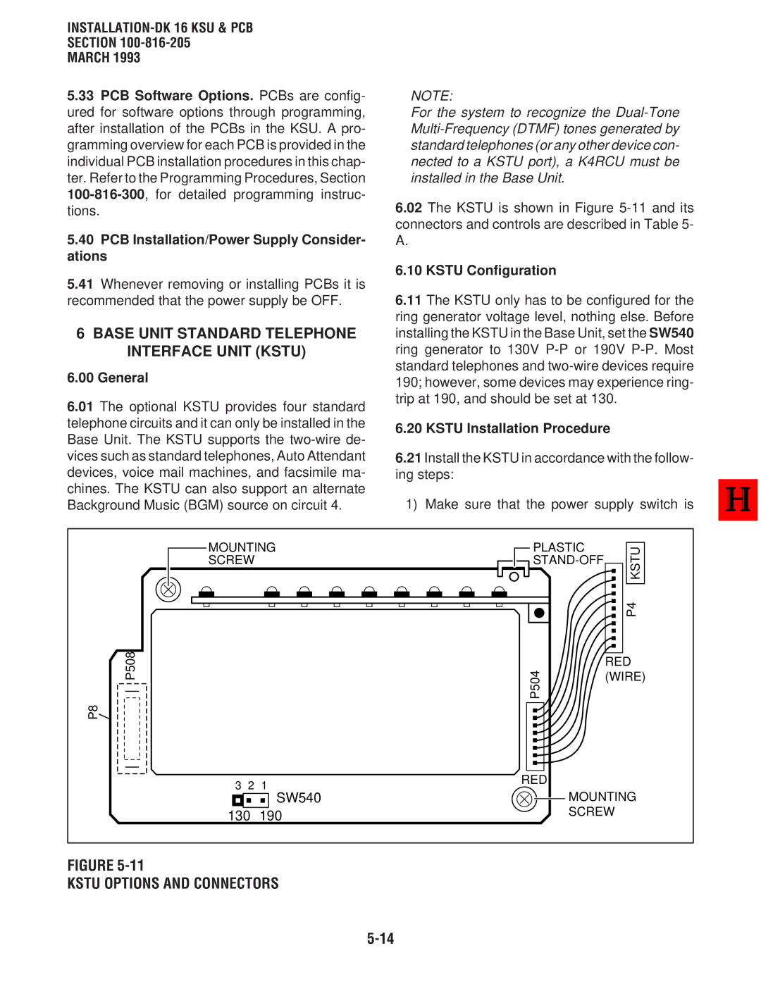 Toshiba DK 16, DK8 manual Base Unit Standard Telephone Interface Unit Kstu, Kstu Options and Connectors, Kstu Configuration 