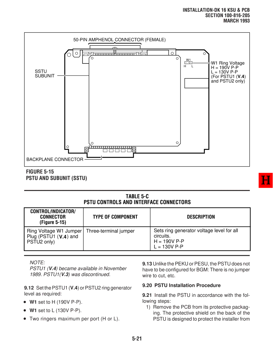 Toshiba DK8 manual INSTALLATION-DK 16 KSU & PCB -816-205 March, Pstu Installation Procedure 