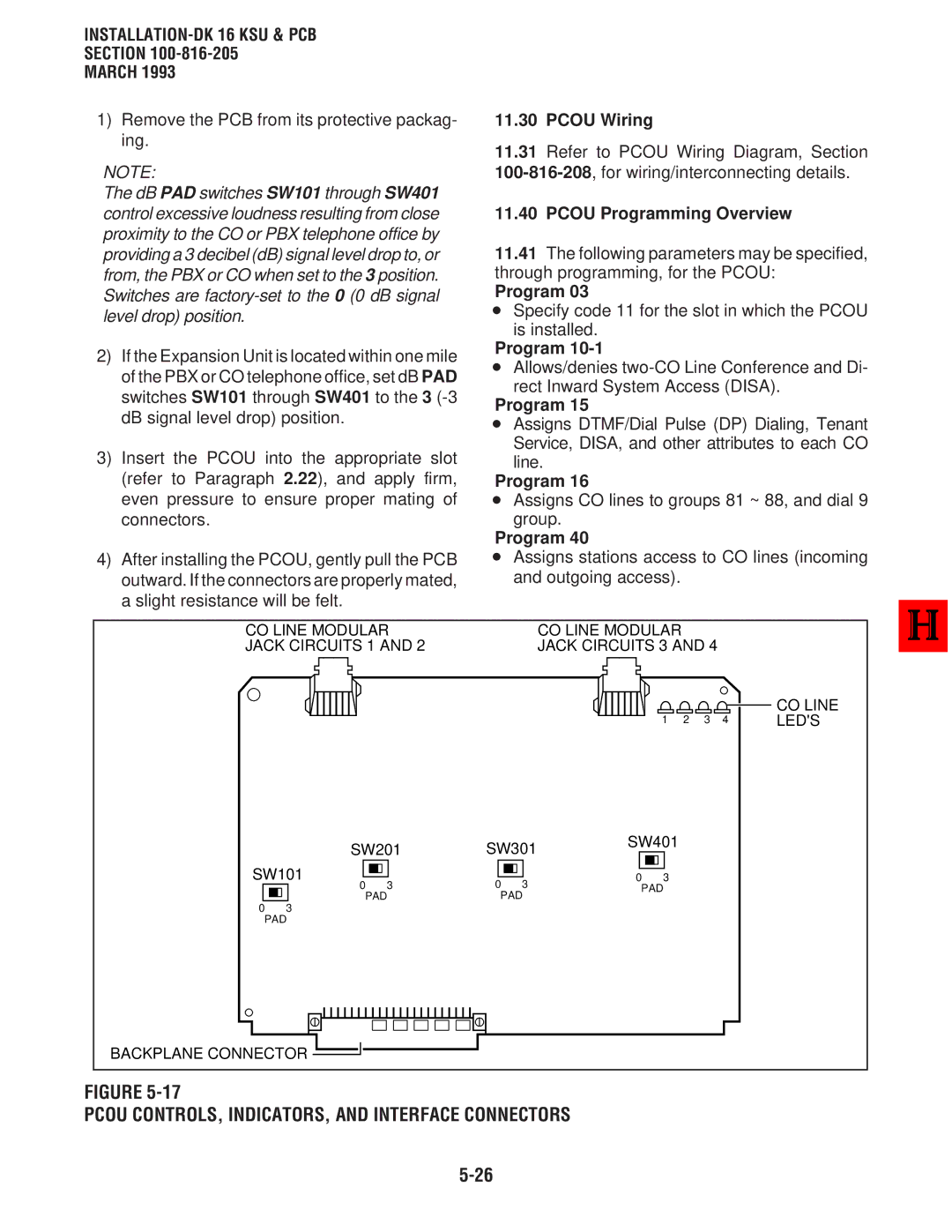 Toshiba DK 16, DK8 manual Pcou CONTROLS, INDICATORS, and Interface Connectors, Pcou Wiring 