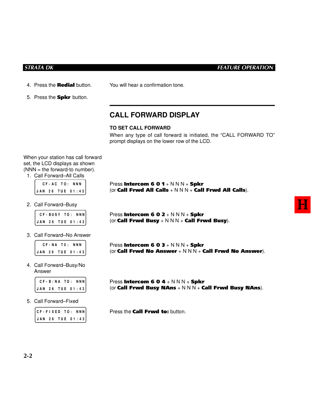 Toshiba DK 24,DK 56, DK 96 manual Call Forward Display, To SET Call Forward 