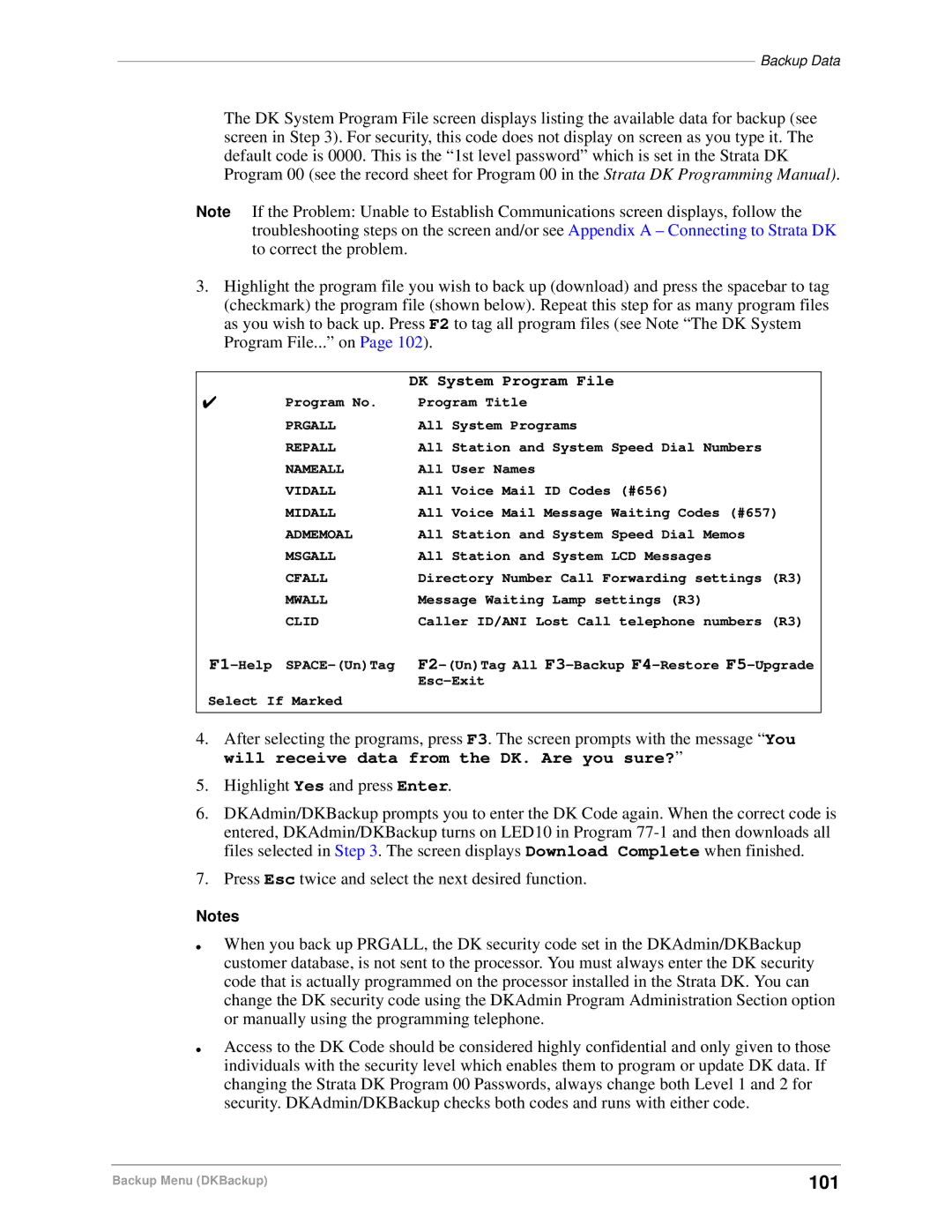 Toshiba DK Backup, DK Admin manual 101, DK System Program File 