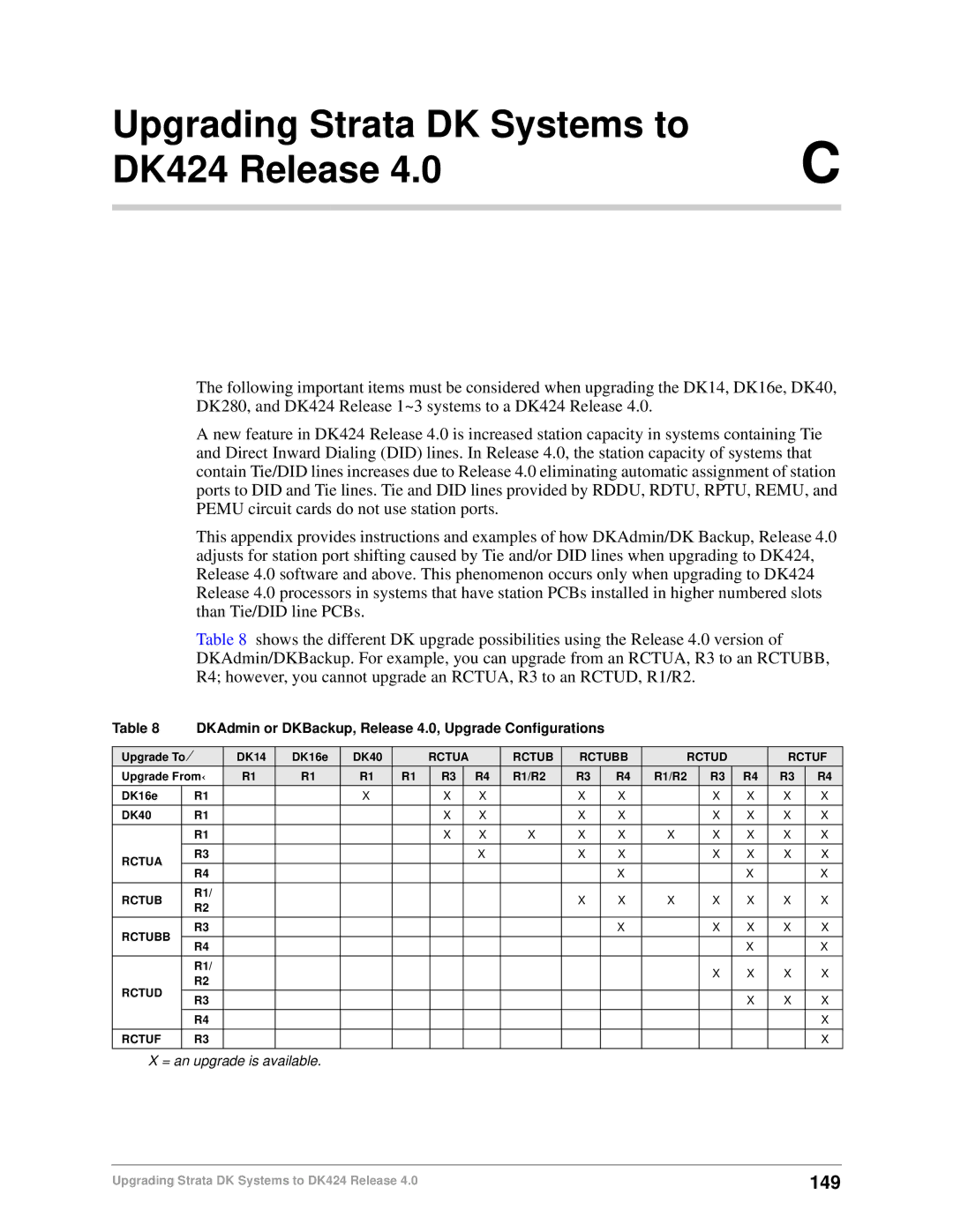 Toshiba DK Backup, DK Admin manual Upgrading Strata DK Systems to DK424 Release, 149 