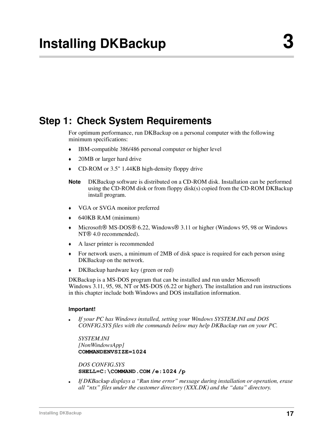 Toshiba DK Backup, DK Admin manual Installing DKBackup, Check System Requirements 