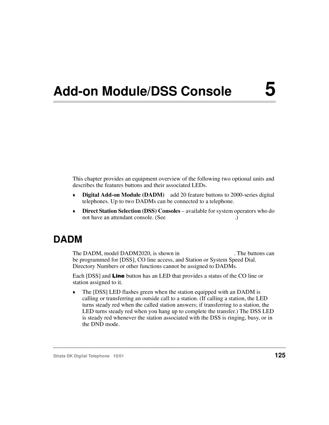 Toshiba DK manual Add-on Module/DSS Console, 125 