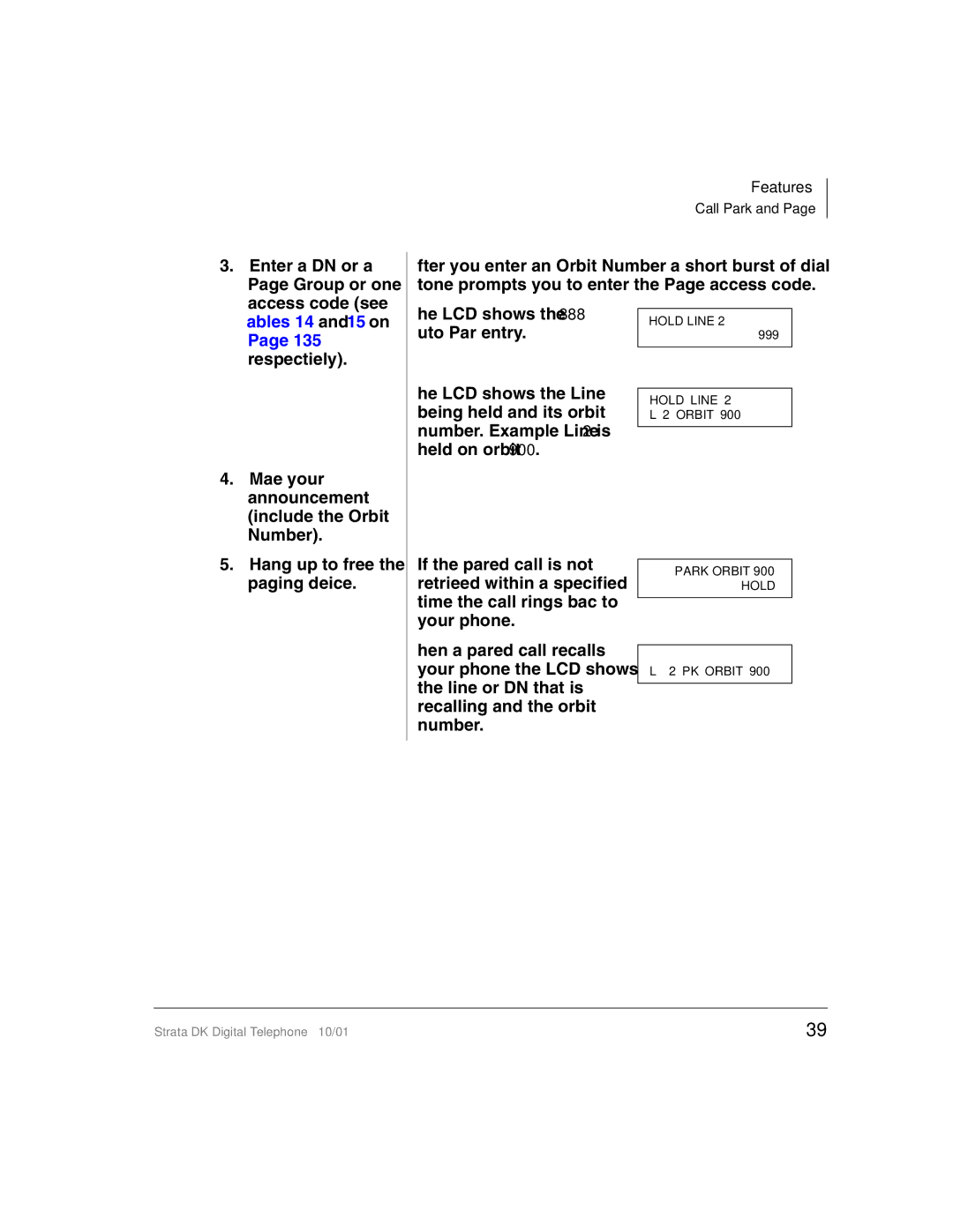 Toshiba DK manual Tables 14 and 15 on 