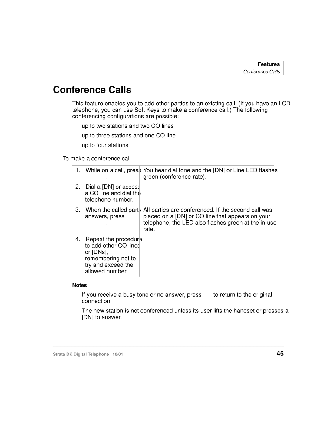 Toshiba DK manual Conference Calls, To make a conference call 