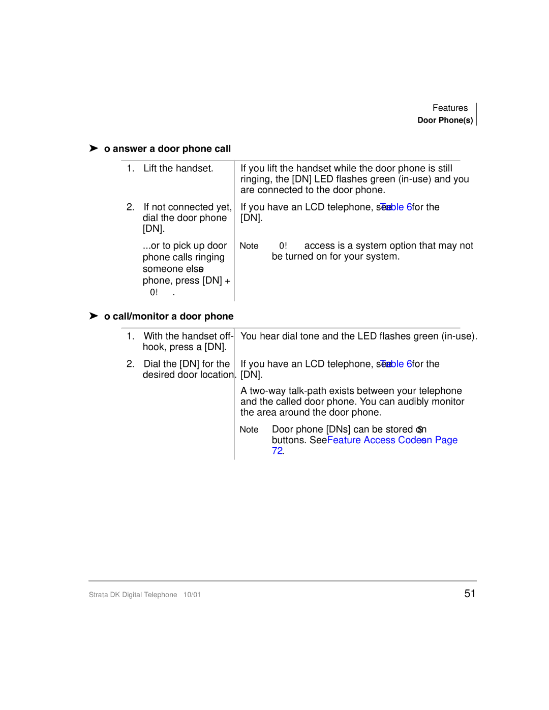 Toshiba DK manual To answer a door phone call, To call/monitor a door phone 