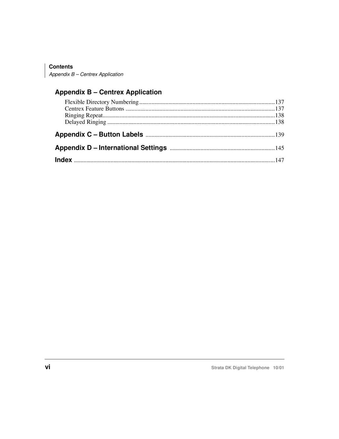 Toshiba DK manual Appendix B Centrex Application 