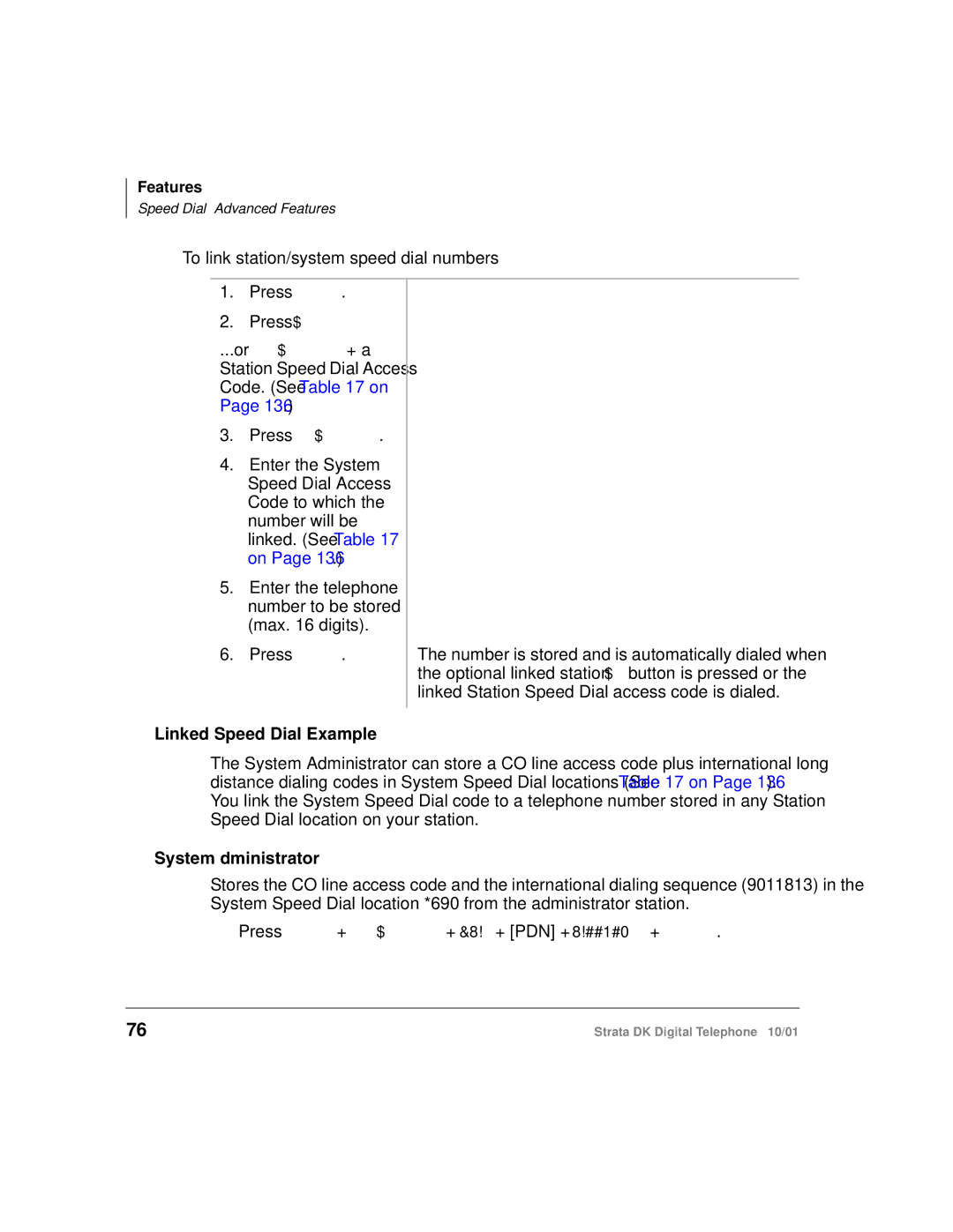 Toshiba DK manual To link station/system speed dial numbers, Linked Speed Dial Example 