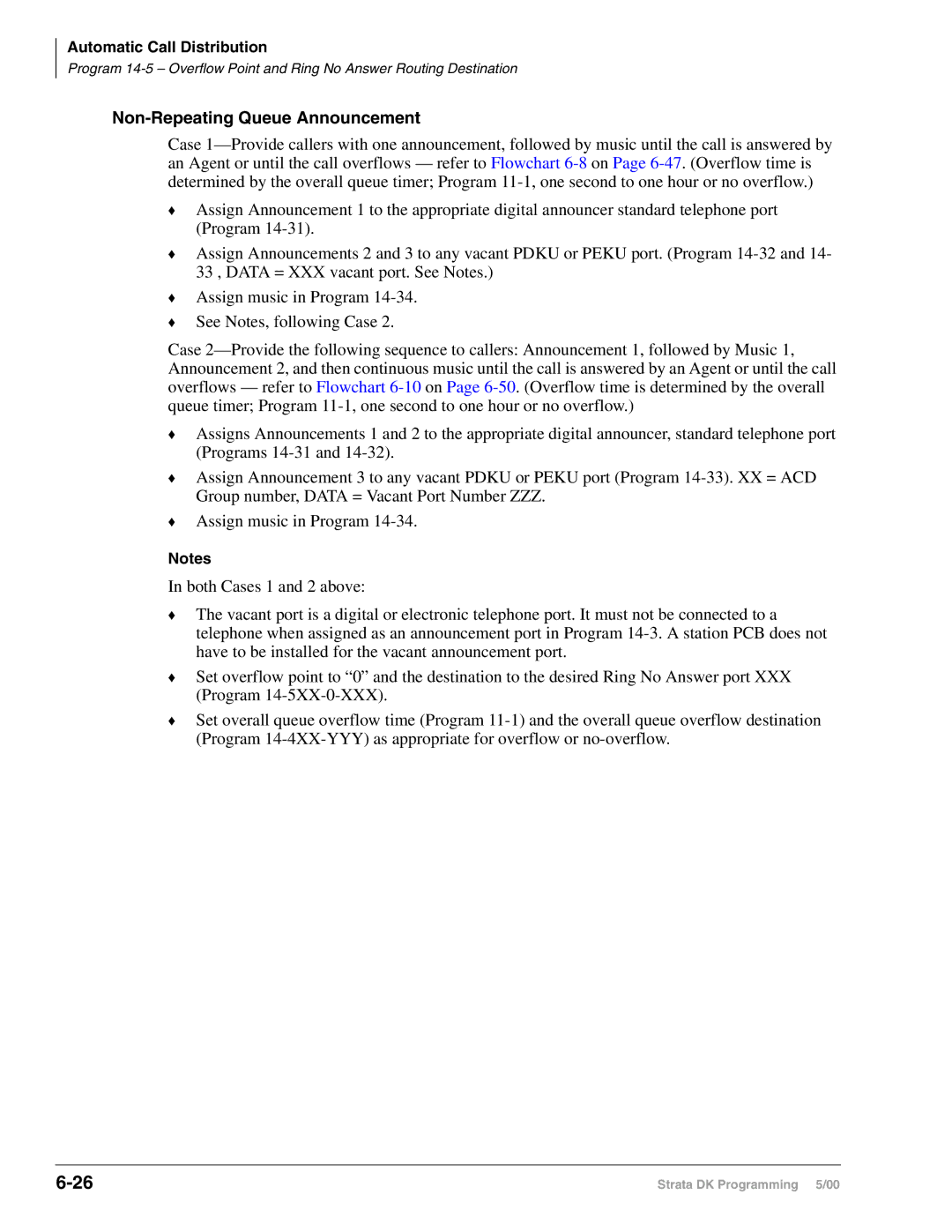 Toshiba dk14, DK40I, DK424I manual Non-Repeating Queue Announcement 