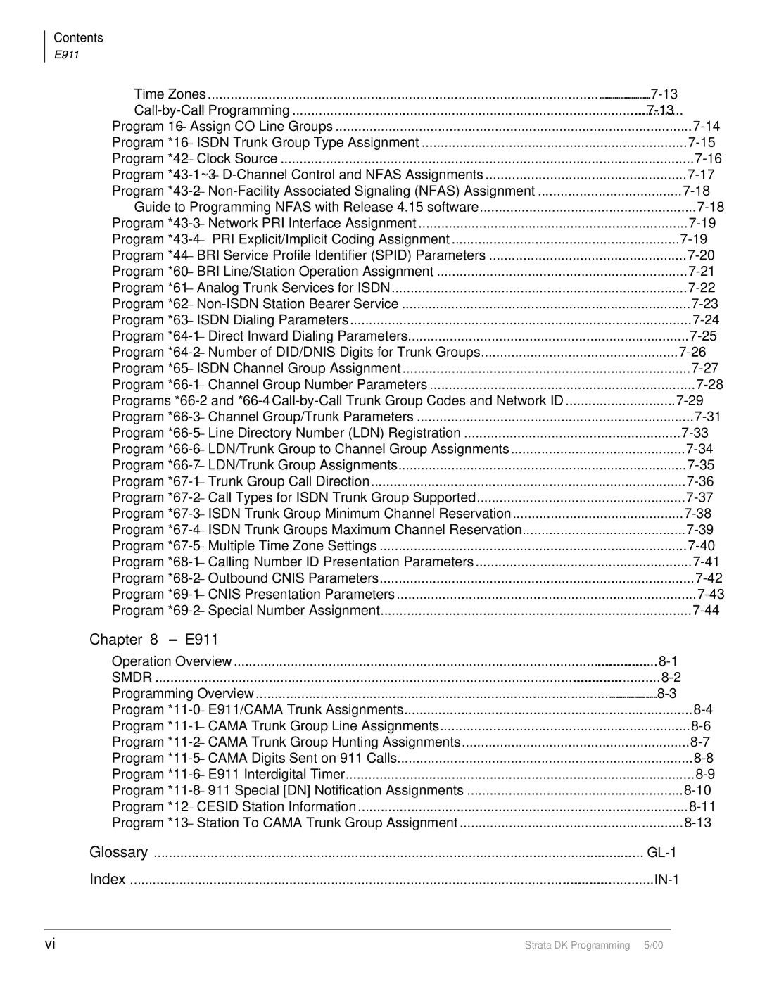 Toshiba dk14, DK40I, DK424I manual Guide to Programming Nfas with Release 4.15 software, E911 