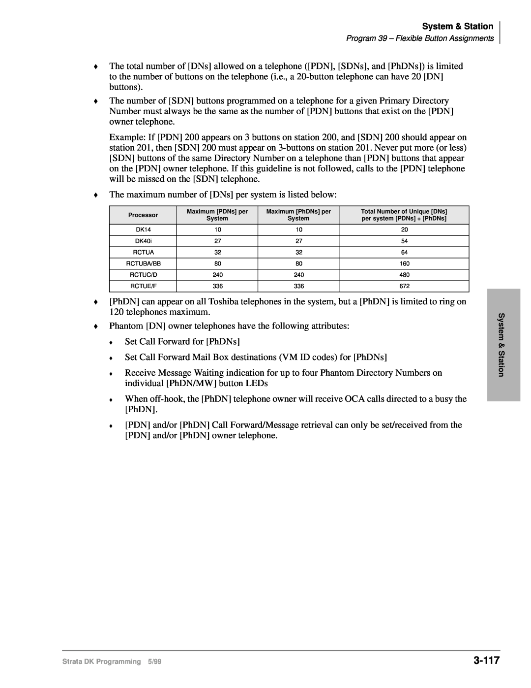 Toshiba dk14 manual 3-117, Set Call Forward for PhDNs 