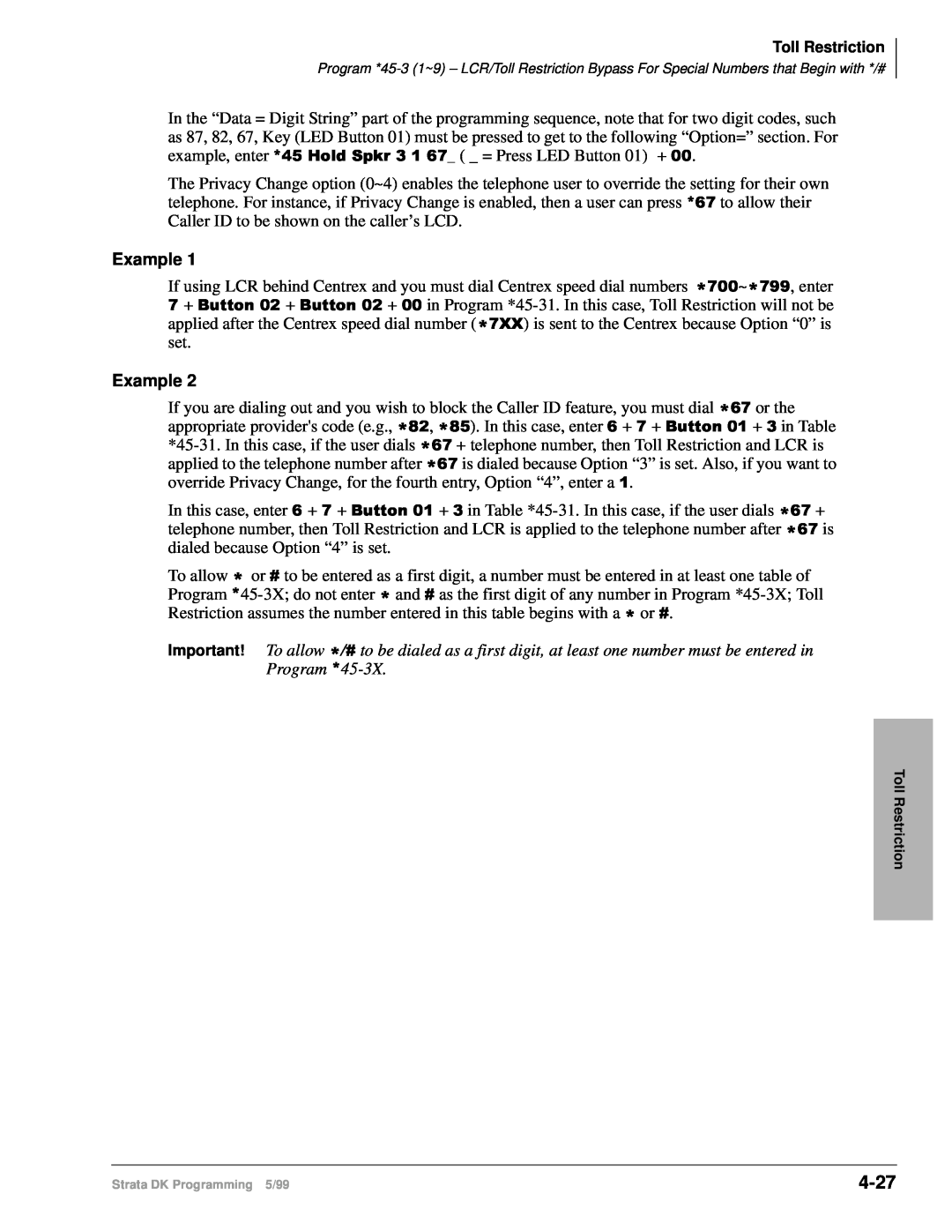 Toshiba dk14 manual 4-27, Example 