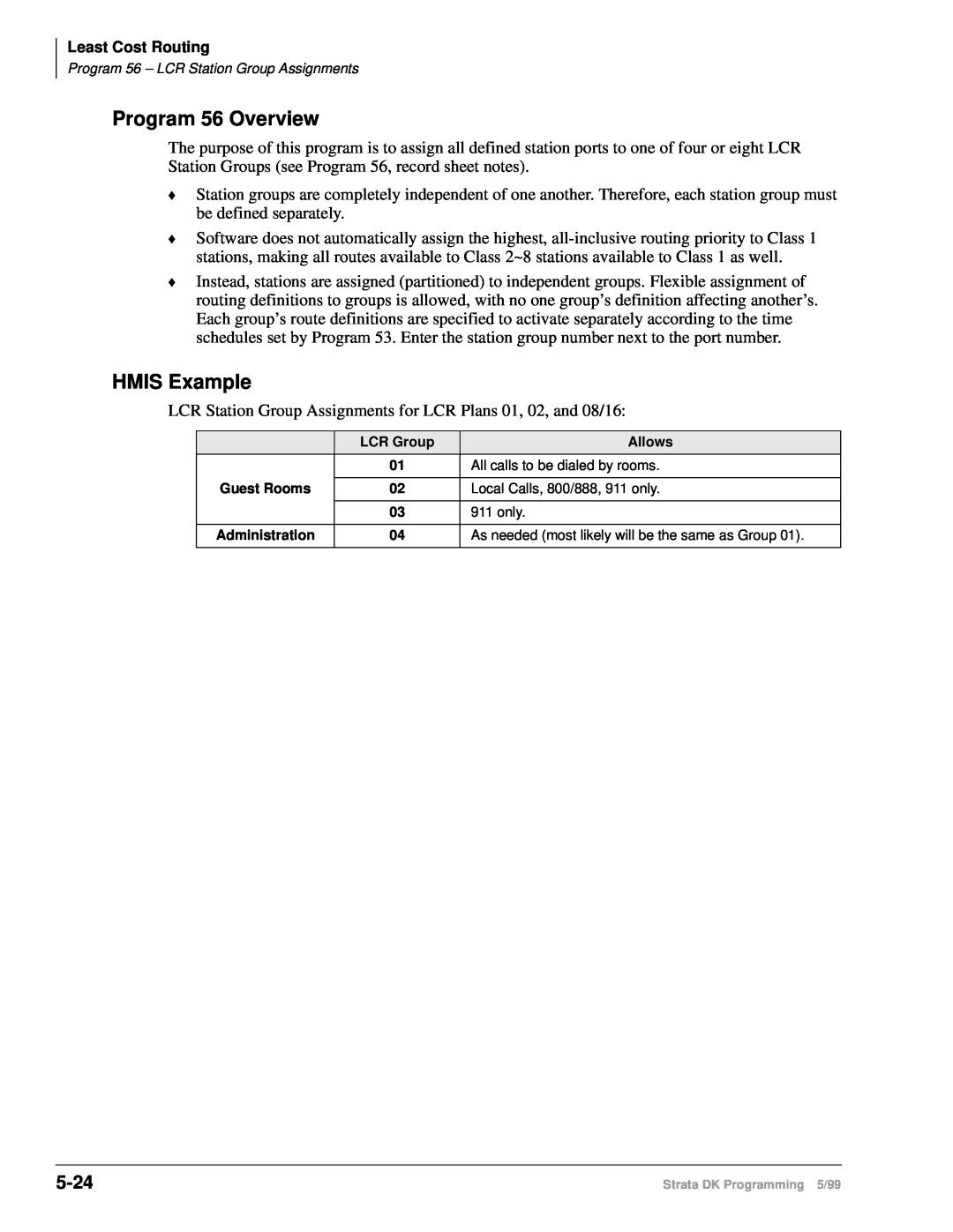 Toshiba dk14 manual Program 56 Overview, 5-24, HMIS Example 