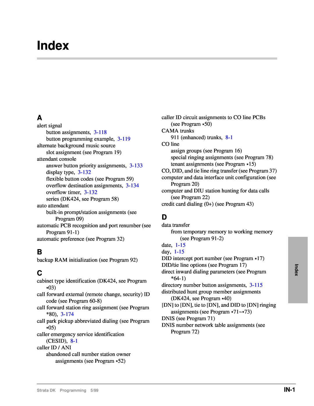 Toshiba dk14 manual Index, IN-1 