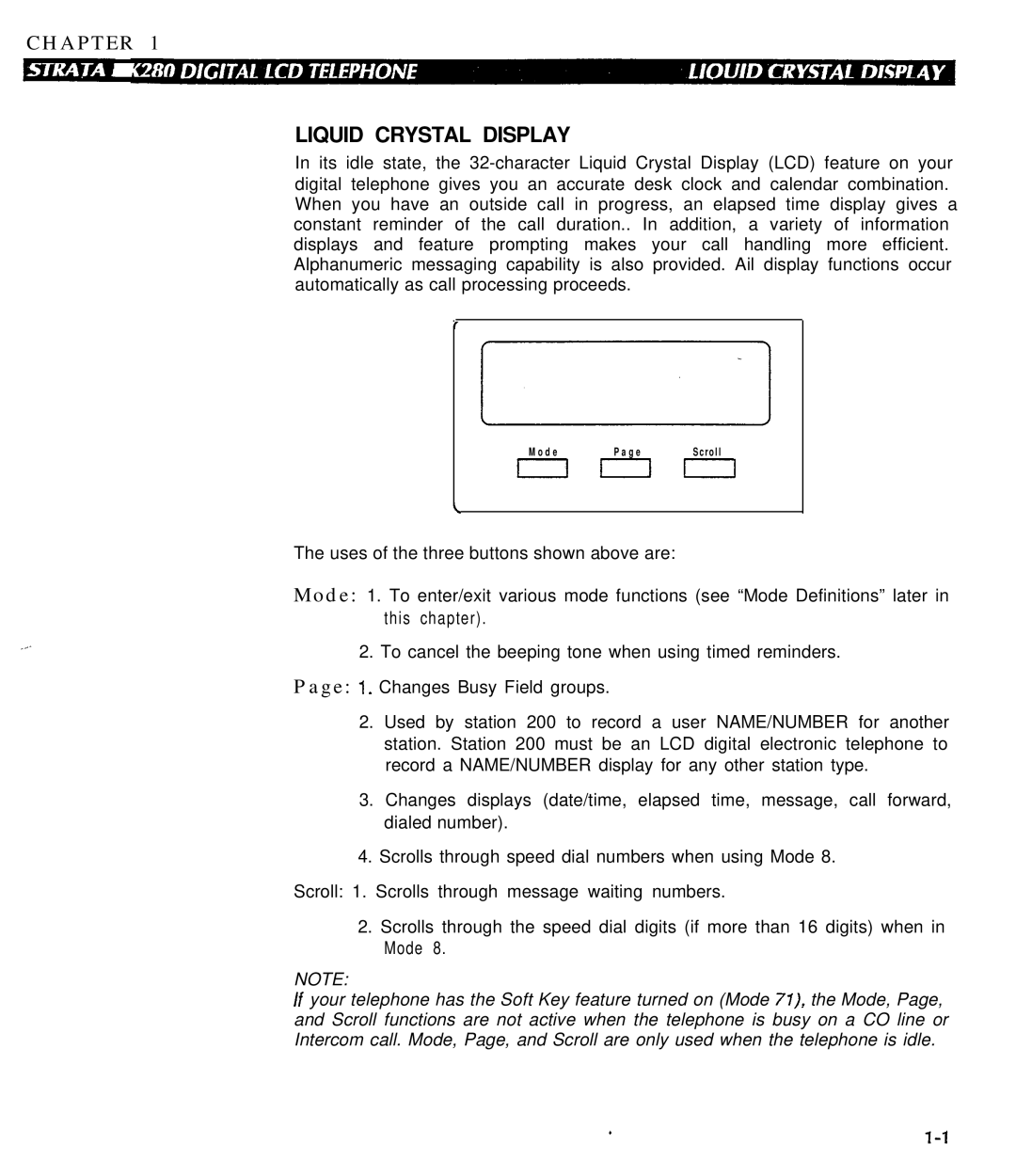 Toshiba DK280 manual Liquid Crystal Display 