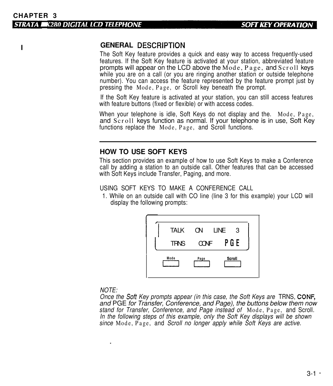 Toshiba DK280 manual HOW to USE Soft Keys, Chapter, Using Soft Keys to Make a Conference Call 