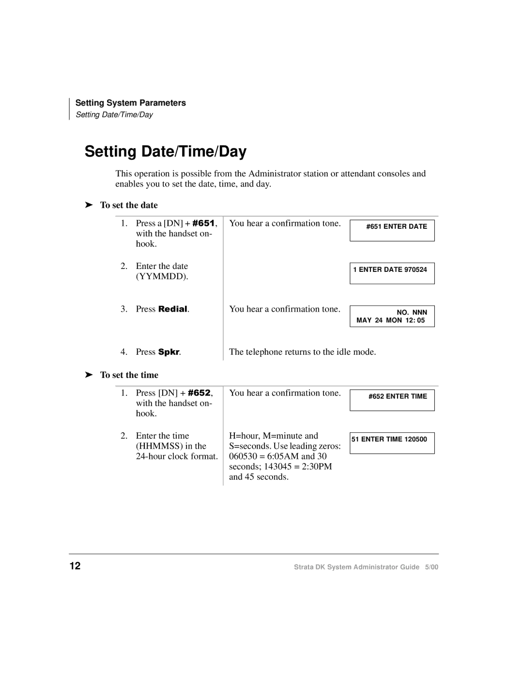 Toshiba DKA-AG-SYSTEMVD manual Setting Date/Time/Day, To set the date, To set the time 
