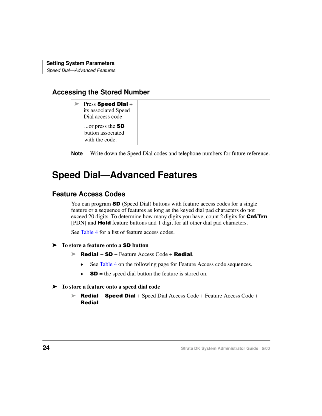 Toshiba DKA-AG-SYSTEMVD manual Speed Dial-Advanced Features, Accessing the Stored Number, Feature Access Codes 