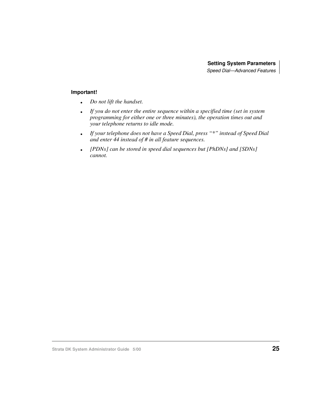Toshiba DKA-AG-SYSTEMVD manual Setting System Parameters 