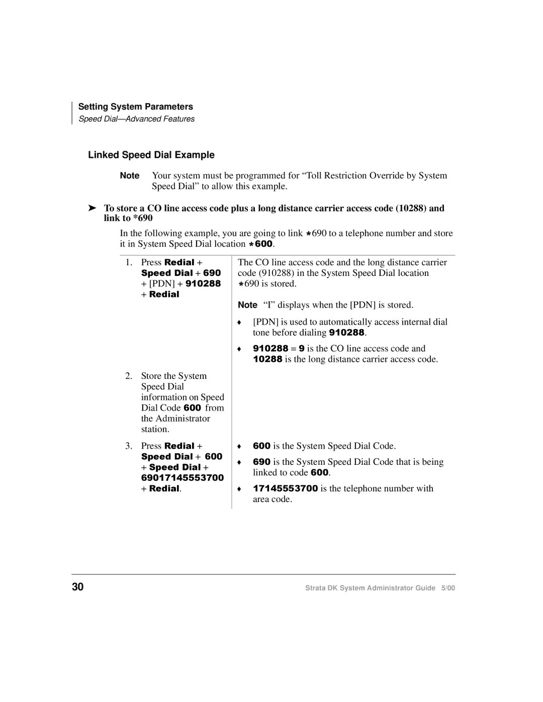 Toshiba DKA-AG-SYSTEMVD manual Linked Speed Dial Example 