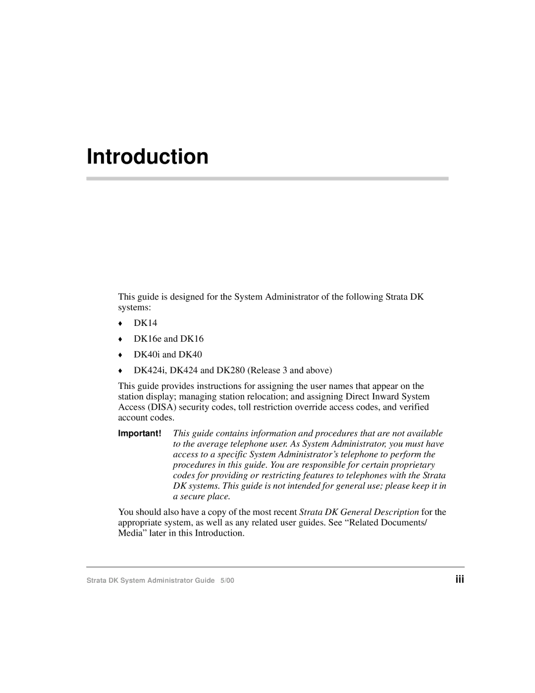 Toshiba DKA-AG-SYSTEMVD manual Introduction 