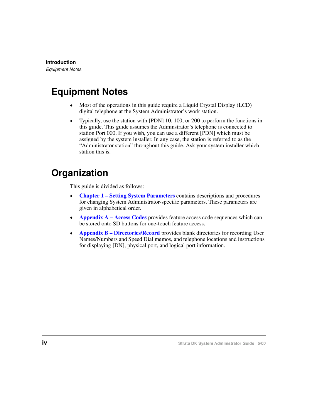 Toshiba DKA-AG-SYSTEMVD manual Equipment Notes, Organization 