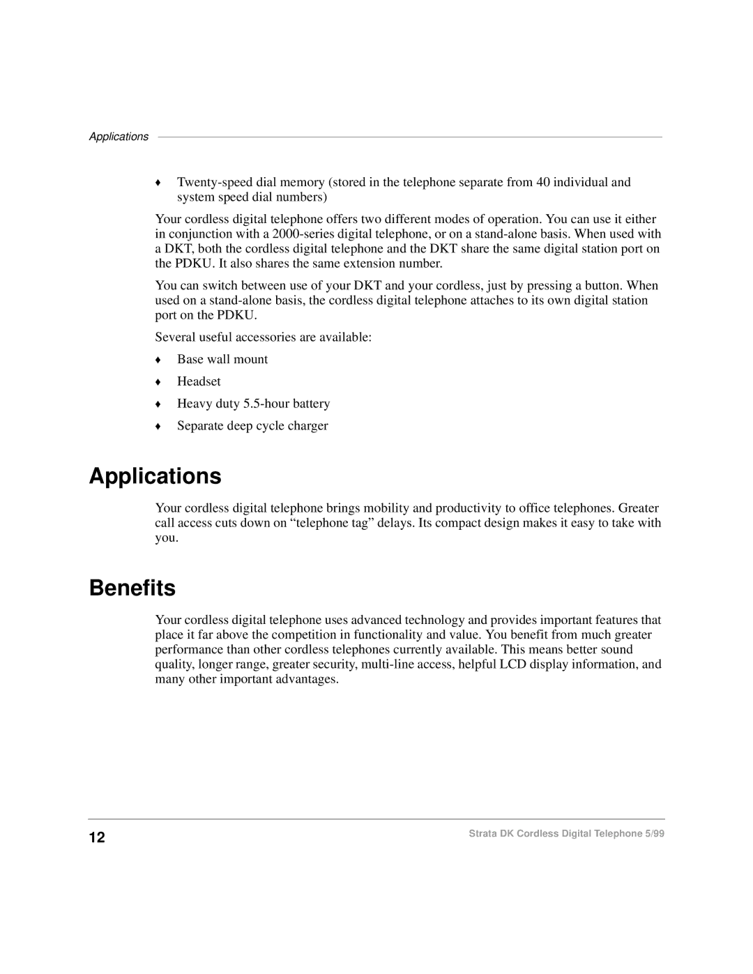 Toshiba DKA-UG-CRDLS-VC 4016149 manual Applications, Benefits 