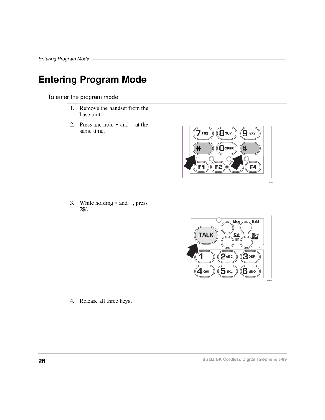 Toshiba DKA-UG-CRDLS-VC 4016149 manual Entering Program Mode, To enter the program mode 