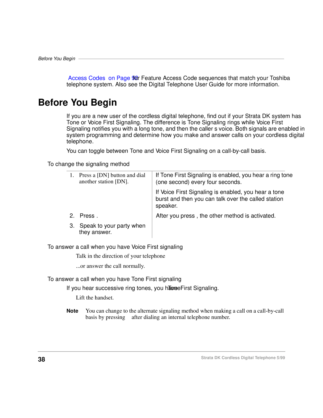 Toshiba DKA-UG-CRDLS-VC 4016149 manual Before You Begin, To change the signaling method 