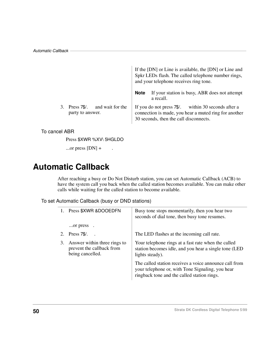 Toshiba DKA-UG-CRDLS-VC 4016149 manual To cancel ABR, To set Automatic Callback busy or DND stations 