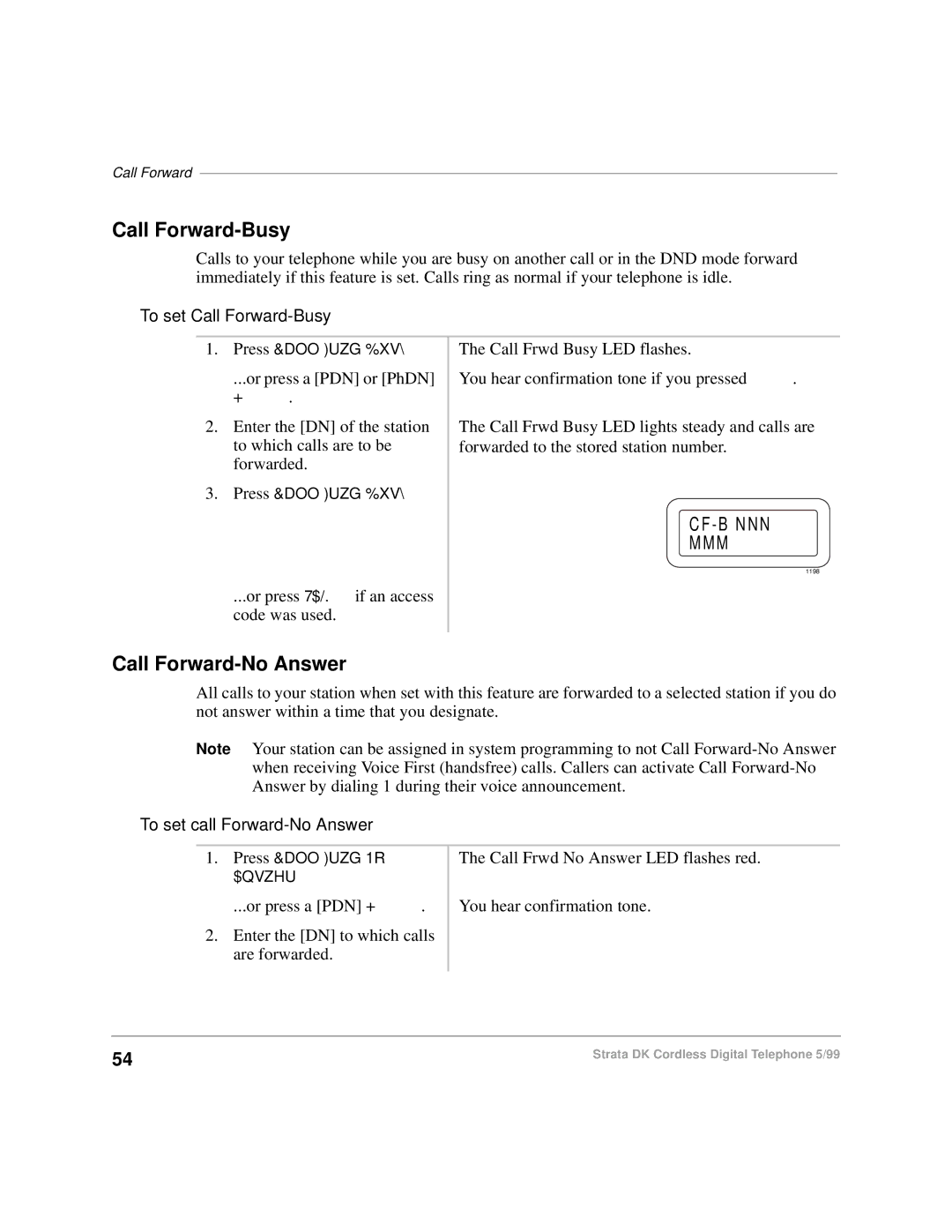 Toshiba DKA-UG-CRDLS-VC 4016149 manual Call Forward-No Answer, To set Call Forward-Busy, To set call Forward-No Answer 