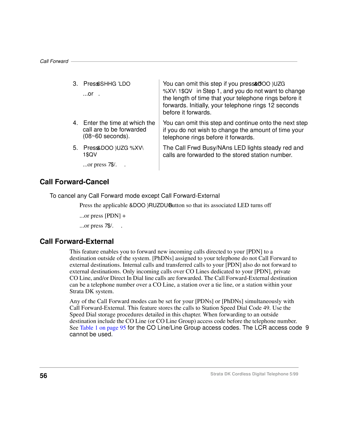 Toshiba DKA-UG-CRDLS-VC 4016149 manual Call Forward-Cancel, Call Forward-External 