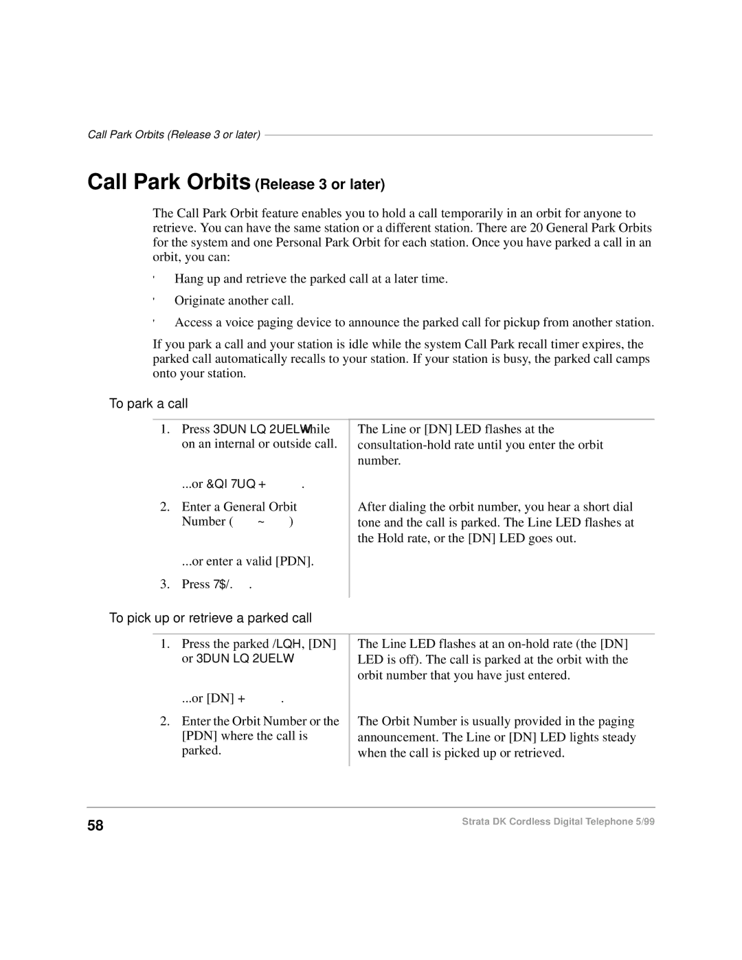 Toshiba DKA-UG-CRDLS-VC 4016149 manual To park a call, To pick up or retrieve a parked call 