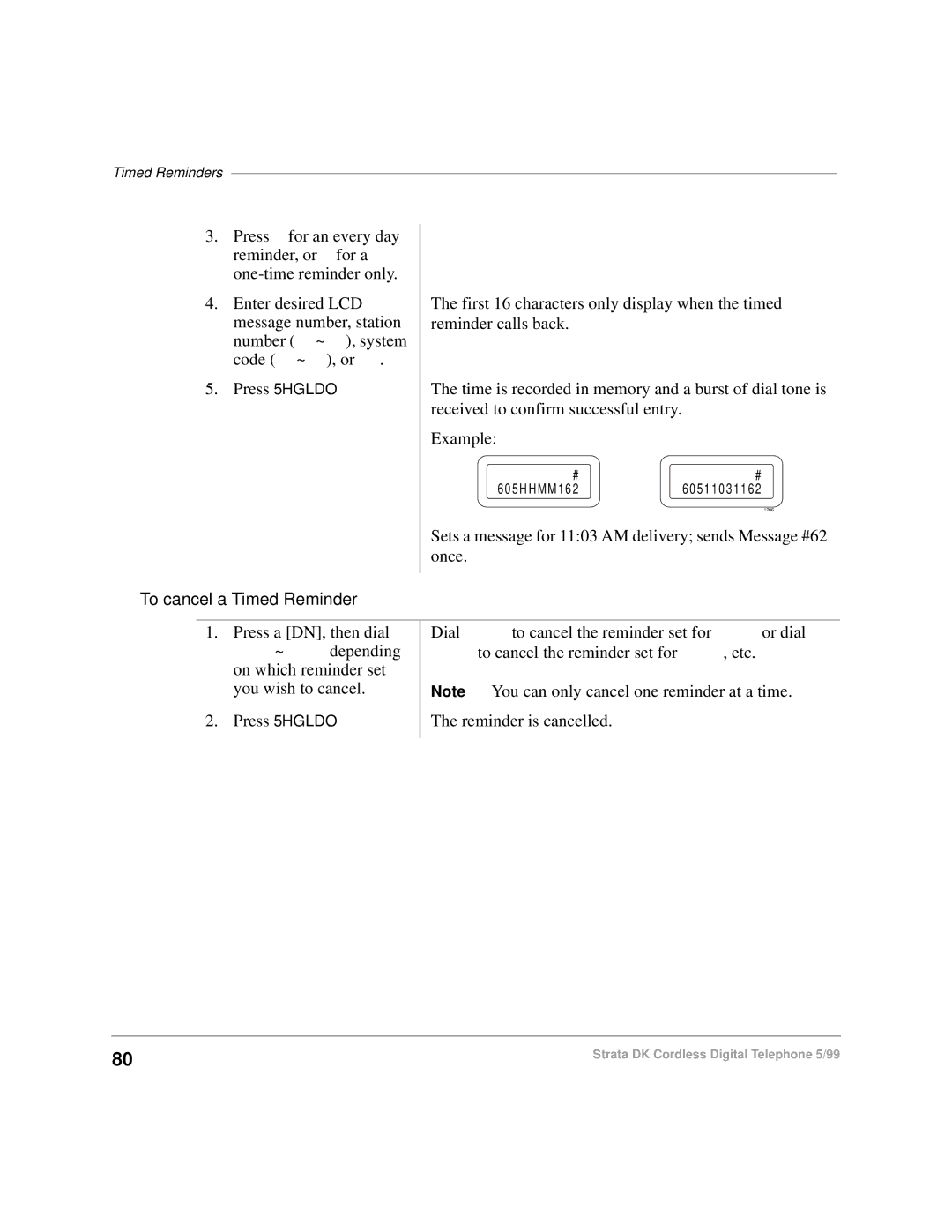 Toshiba DKA-UG-CRDLS-VC 4016149 manual To cancel a Timed Reminder 