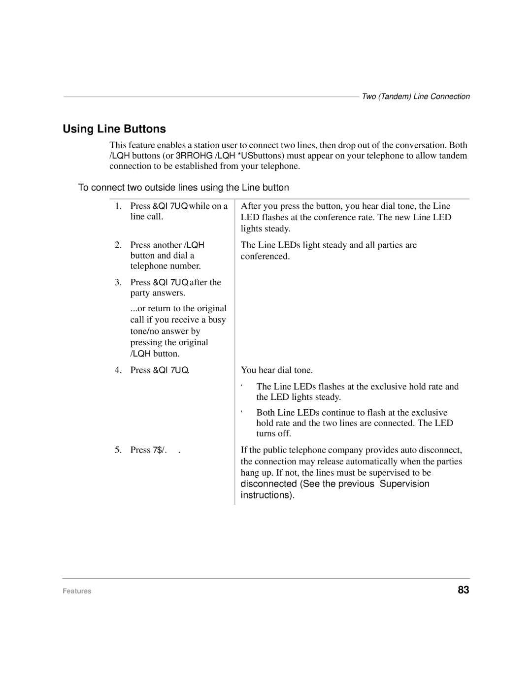 Toshiba DKA-UG-CRDLS-VC 4016149 manual Using Line Buttons, To connect two outside lines using the Line button 