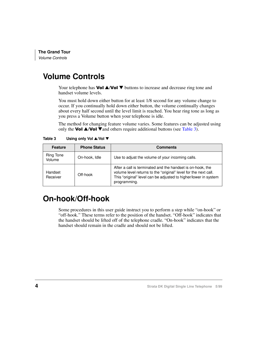 Toshiba DKA-UG-DKSLT-VB manual Volume Controls, On-hook/Off-hook 