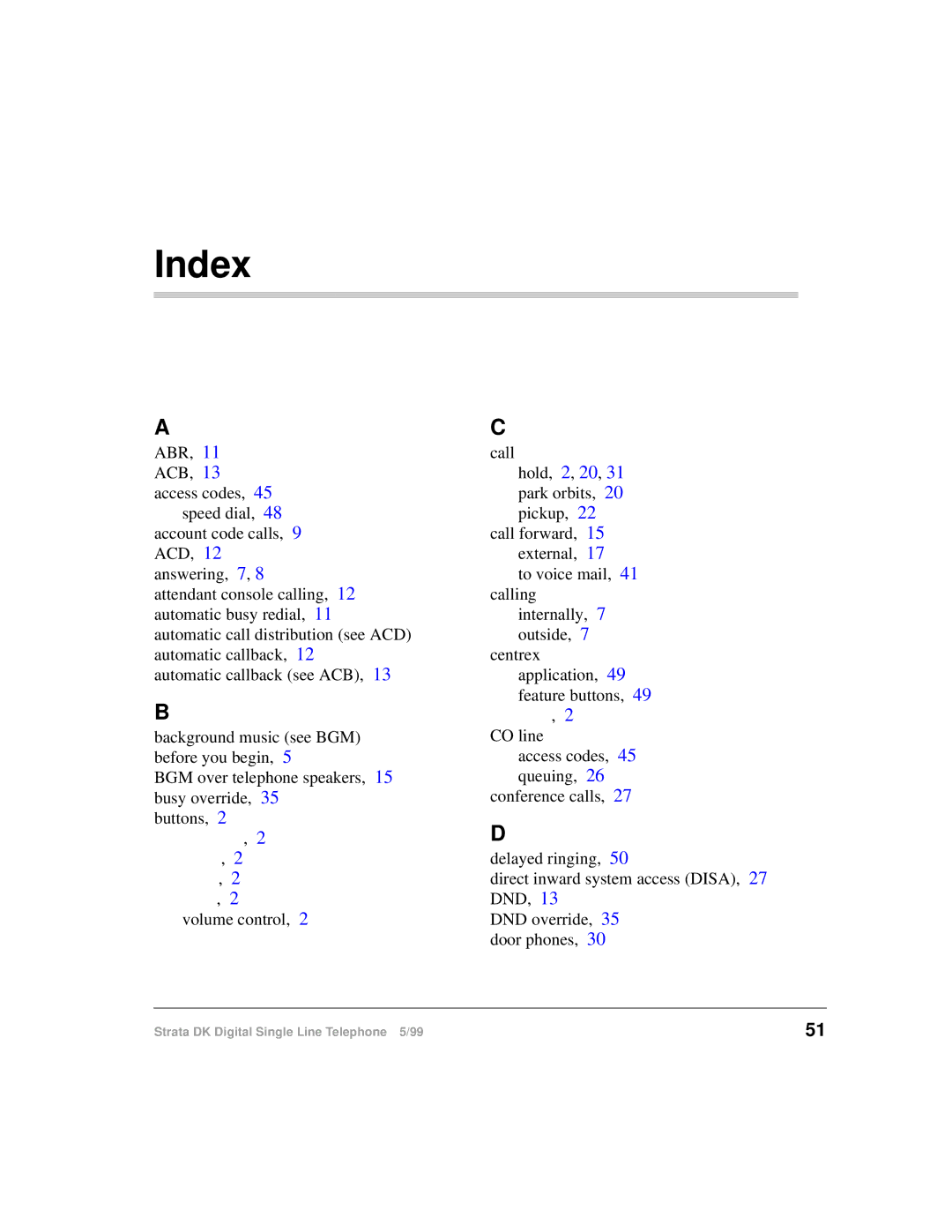 Toshiba DKA-UG-DKSLT-VB manual Index 