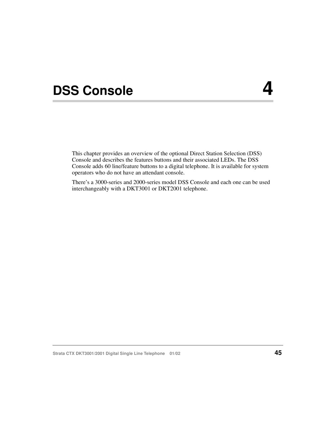 Toshiba DKT2001 manual DSS Console 